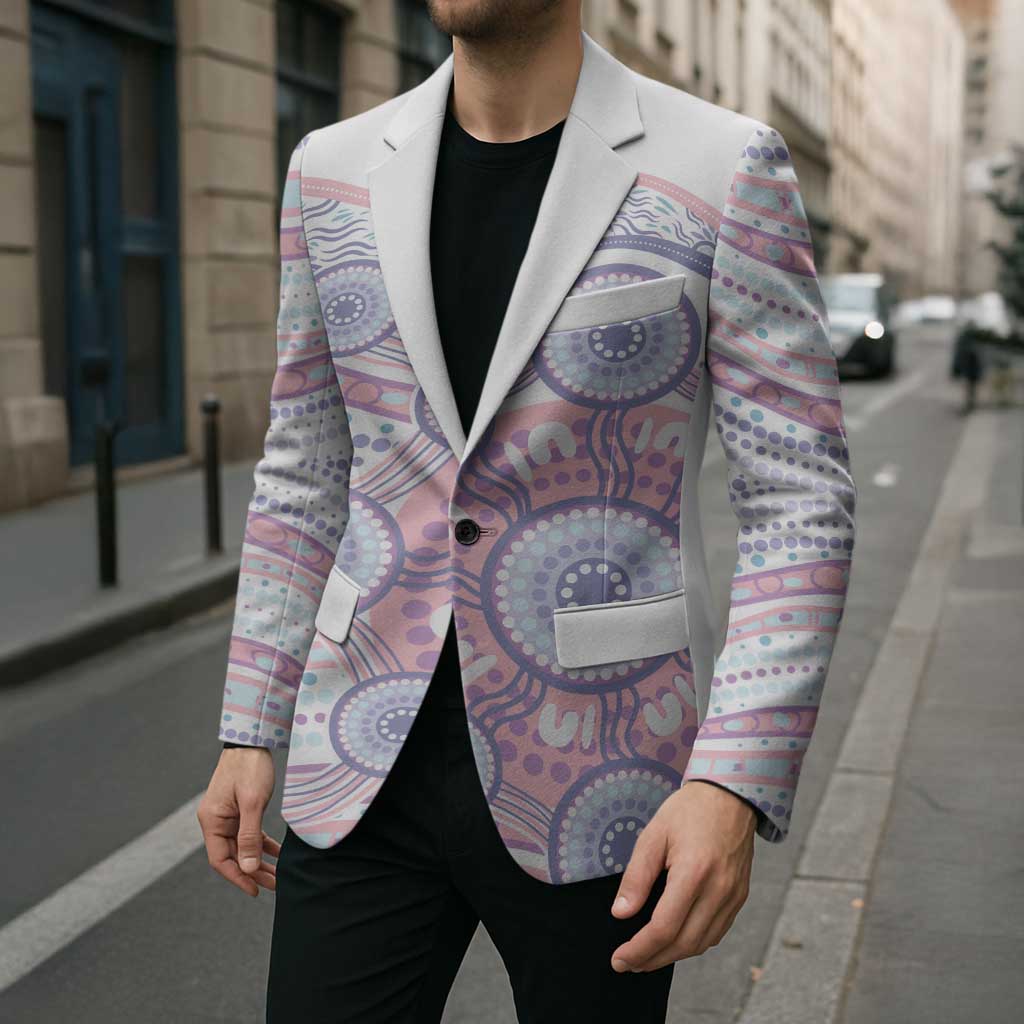 Australian Indigenous Aboriginal Art Blazer Vivid Pastel Peach Purple