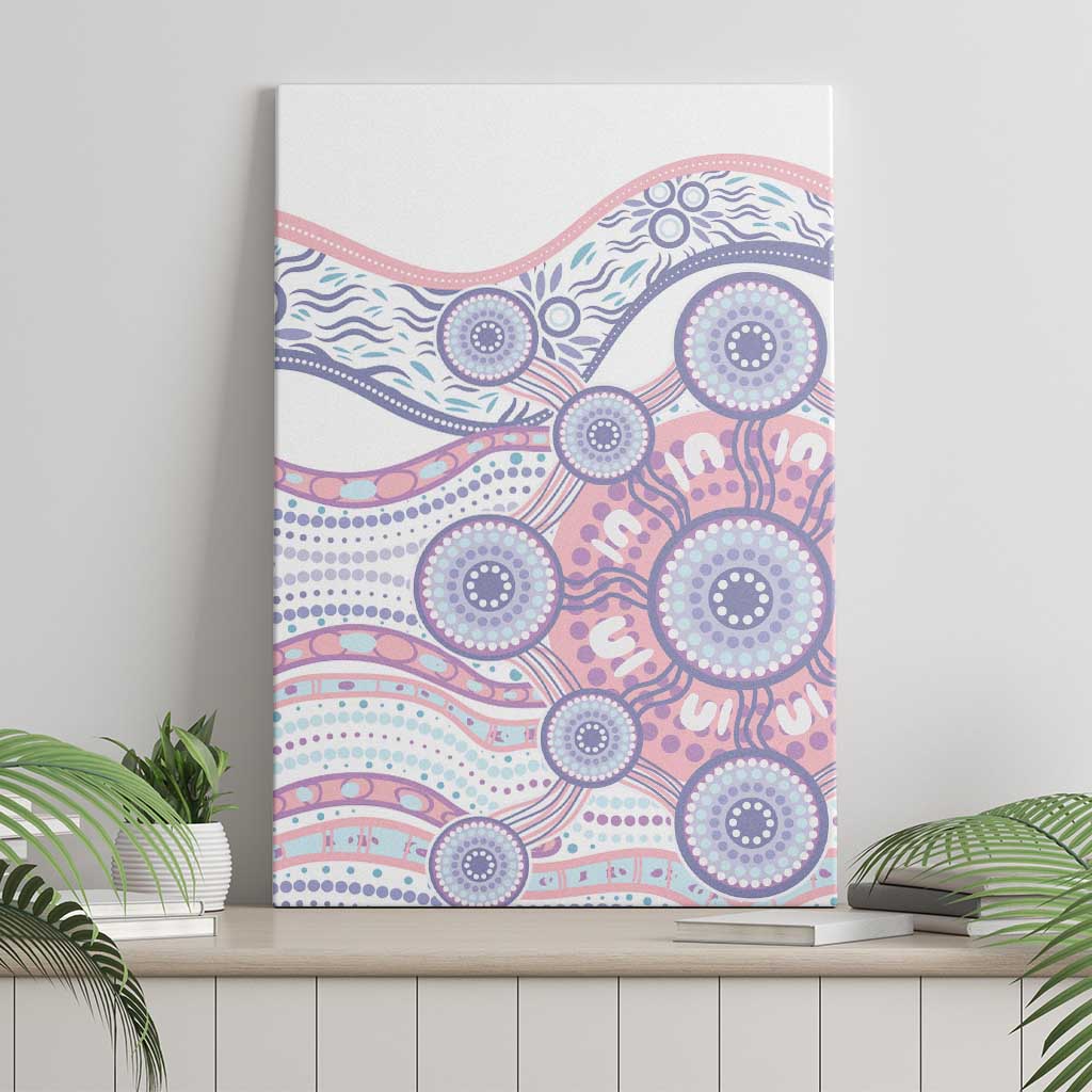 Australian Indigenous Aboriginal Art Canvas Wall Art Vivid Pastel Peach Purple