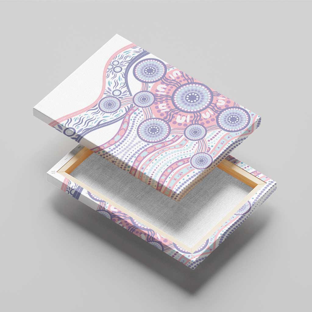 Australian Indigenous Aboriginal Art Canvas Wall Art Vivid Pastel Peach Purple