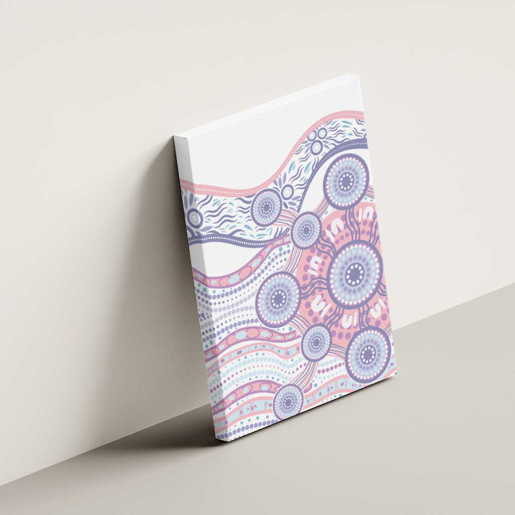 Australian Indigenous Aboriginal Art Canvas Wall Art Vivid Pastel Peach Purple