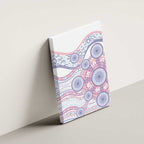 Australian Indigenous Aboriginal Art Canvas Wall Art Vivid Pastel Peach Purple