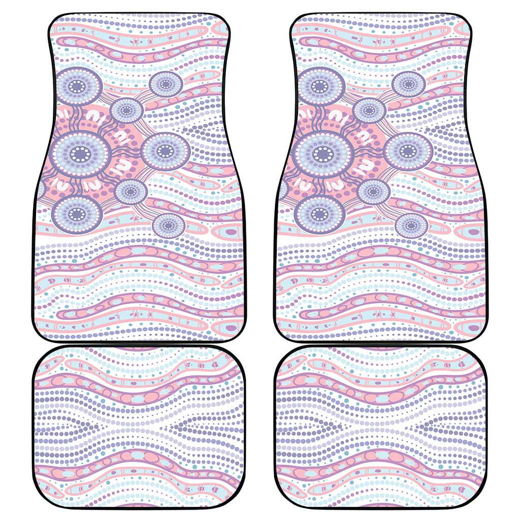 Australian Indigenous Aboriginal Art Car Mats Vivid Pastel Peach Purple