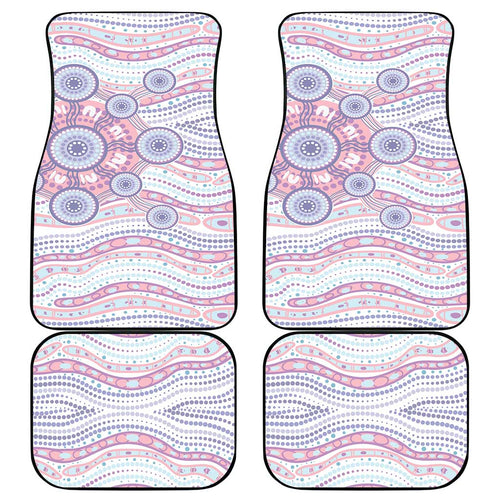 Australian Indigenous Aboriginal Art Car Mats Vivid Pastel Peach Purple