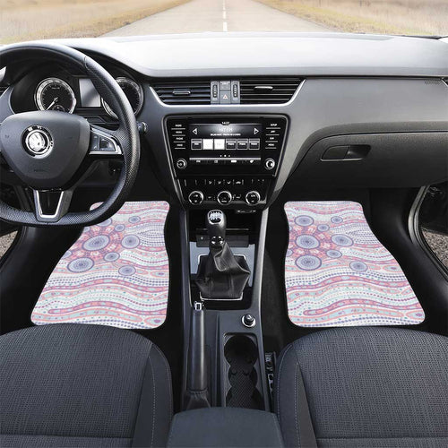 Australian Indigenous Aboriginal Art Car Mats Vivid Pastel Peach Purple