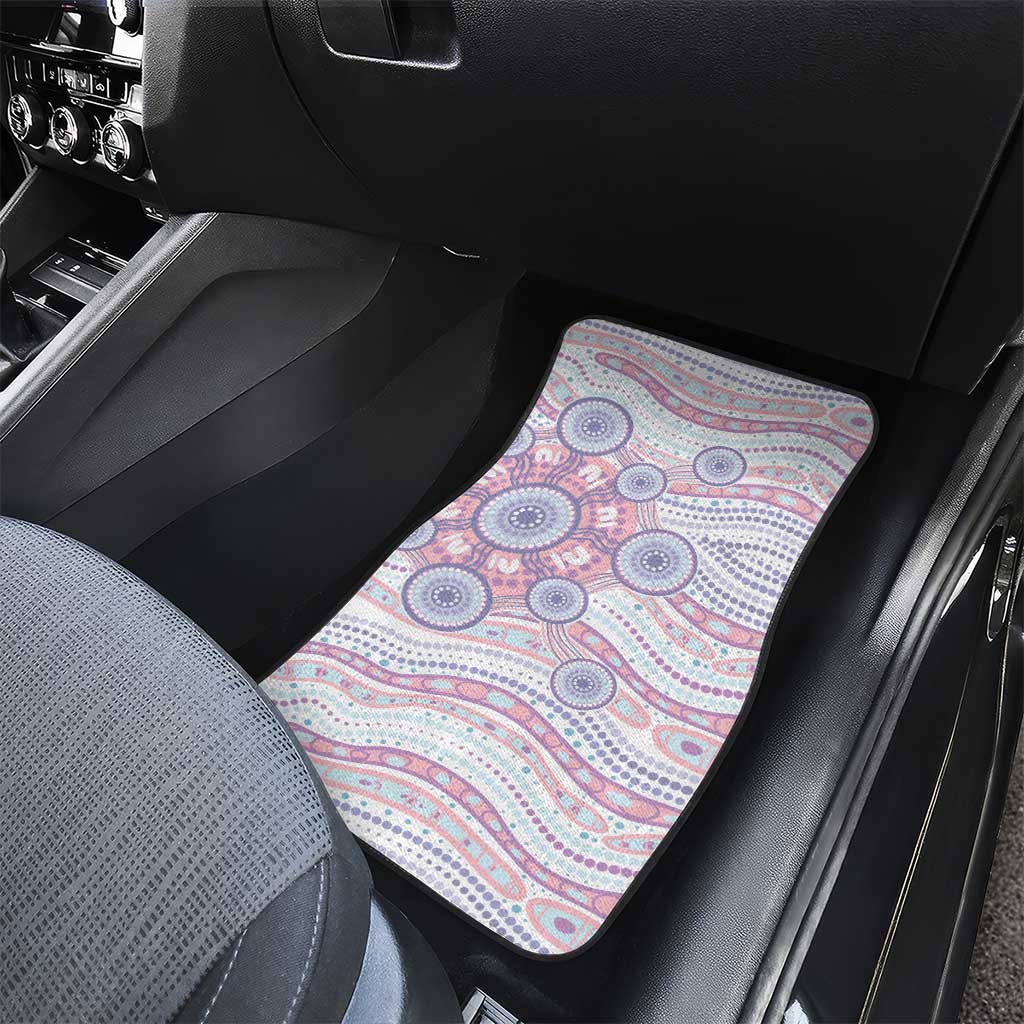 Australian Indigenous Aboriginal Art Car Mats Vivid Pastel Peach Purple