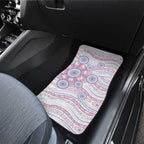 Australian Indigenous Aboriginal Art Car Mats Vivid Pastel Peach Purple