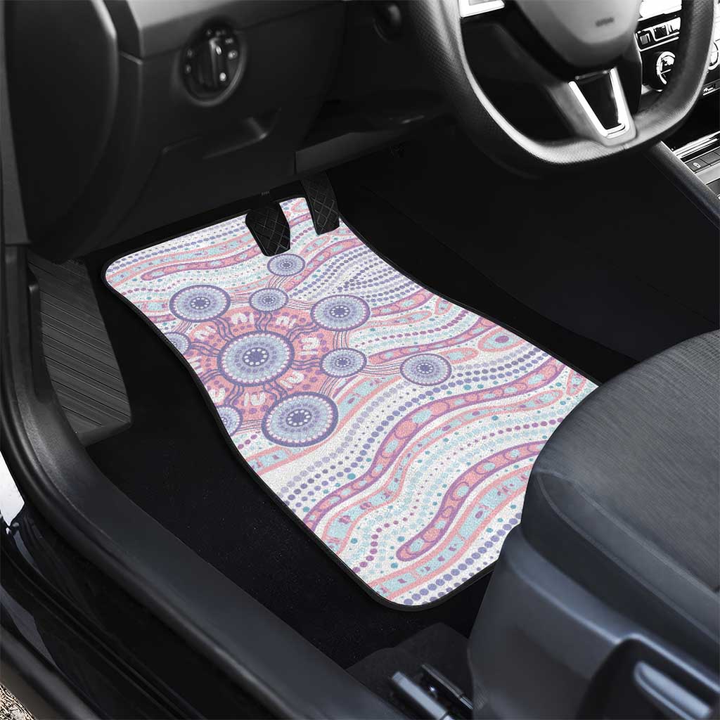 Australian Indigenous Aboriginal Art Car Mats Vivid Pastel Peach Purple