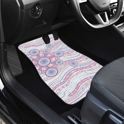 Australian Indigenous Aboriginal Art Car Mats Vivid Pastel Peach Purple