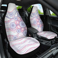 Australian Indigenous Aboriginal Art Car Seat Cover Vivid Pastel Peach Purple