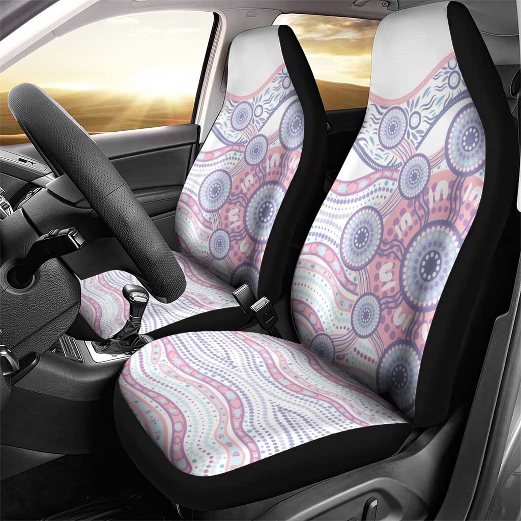 Australian Indigenous Aboriginal Art Car Seat Cover Vivid Pastel Peach Purple