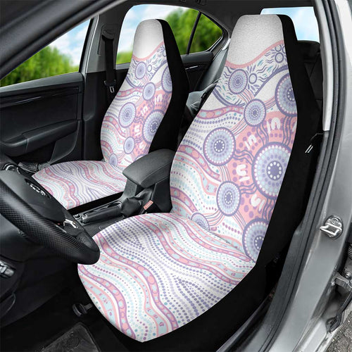 Australian Indigenous Aboriginal Art Car Seat Cover Vivid Pastel Peach Purple