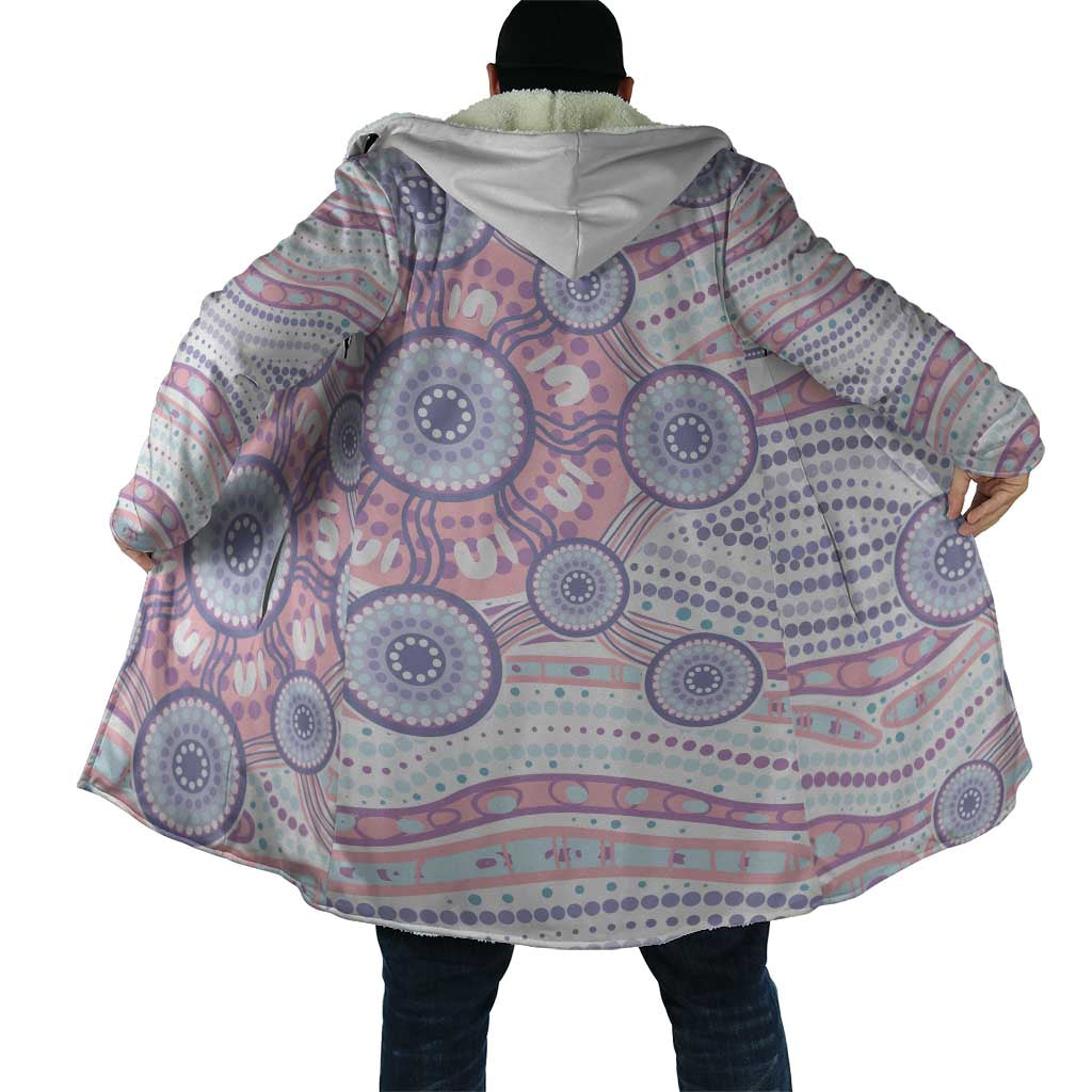 Australian Indigenous Aboriginal Art Cloak Vivid Pastel Peach Purple