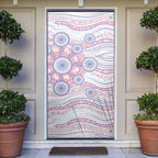 Australian Indigenous Aboriginal Art Door Cover Vivid Pastel Peach Purple