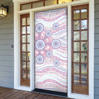 Australian Indigenous Aboriginal Art Door Cover Vivid Pastel Peach Purple