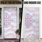Australian Indigenous Aboriginal Art Door Cover Vivid Pastel Peach Purple