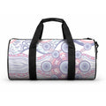 Australian Indigenous Aboriginal Art Duffle Bag Vivid Pastel Peach Purple