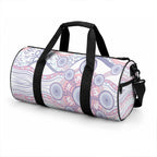 Australian Indigenous Aboriginal Art Duffle Bag Vivid Pastel Peach Purple
