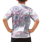Australian Indigenous Aboriginal Art Family Matching Tank Maxi Dress and Hawaiian Shirt Vivid Pastel Peach Purple