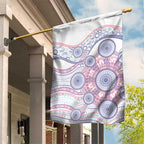 Australian Indigenous Aboriginal Art Garden Flag Vivid Pastel Peach Purple