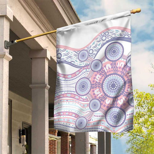 Australian Indigenous Aboriginal Art Garden Flag Vivid Pastel Peach Purple