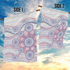 Australian Indigenous Aboriginal Art Garden Flag Vivid Pastel Peach Purple