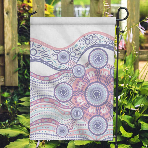 Australian Indigenous Aboriginal Art Garden Flag Vivid Pastel Peach Purple
