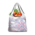 Australian Indigenous Aboriginal Art Grocery Bag Vivid Pastel Peach Purple