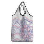 Australian Indigenous Aboriginal Art Grocery Bag Vivid Pastel Peach Purple
