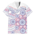 Australian Indigenous Aboriginal Art Hawaiian Shirt Vivid Pastel Peach Purple