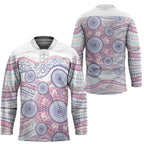 Australian Indigenous Aboriginal Art Hockey Jersey Vivid Pastel Peach Purple