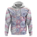 Australian Indigenous Aboriginal Art Hoodie Vivid Pastel Peach Purple