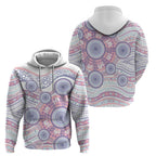 Australian Indigenous Aboriginal Art Hoodie Vivid Pastel Peach Purple