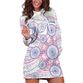 Australian Indigenous Aboriginal Art Hoodie Dress Vivid Pastel Peach Purple