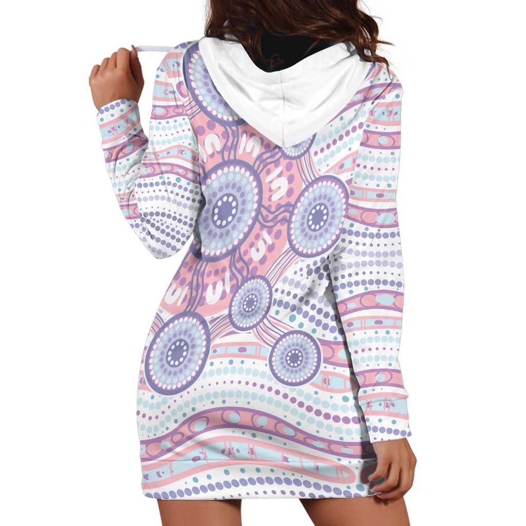 Australian Indigenous Aboriginal Art Hoodie Dress Vivid Pastel Peach Purple