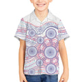 Australian Indigenous Aboriginal Art Kid Hawaiian Shirt Vivid Pastel Peach Purple