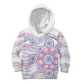 Australian Indigenous Aboriginal Art Kid Hoodie Vivid Pastel Peach Purple