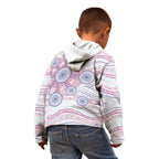 Australian Indigenous Aboriginal Art Kid Hoodie Vivid Pastel Peach Purple