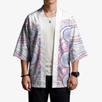 Australian Indigenous Aboriginal Art Kimono Vivid Pastel Peach Purple