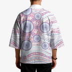 Australian Indigenous Aboriginal Art Kimono Vivid Pastel Peach Purple