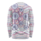 Australian Indigenous Aboriginal Art Long Sleeve Shirt Vivid Pastel Peach Purple