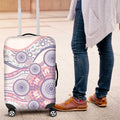 Australian Indigenous Aboriginal Art Luggage Cover Vivid Pastel Peach Purple
