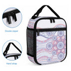 Australian Indigenous Aboriginal Art Lunch Bag Vivid Pastel Peach Purple