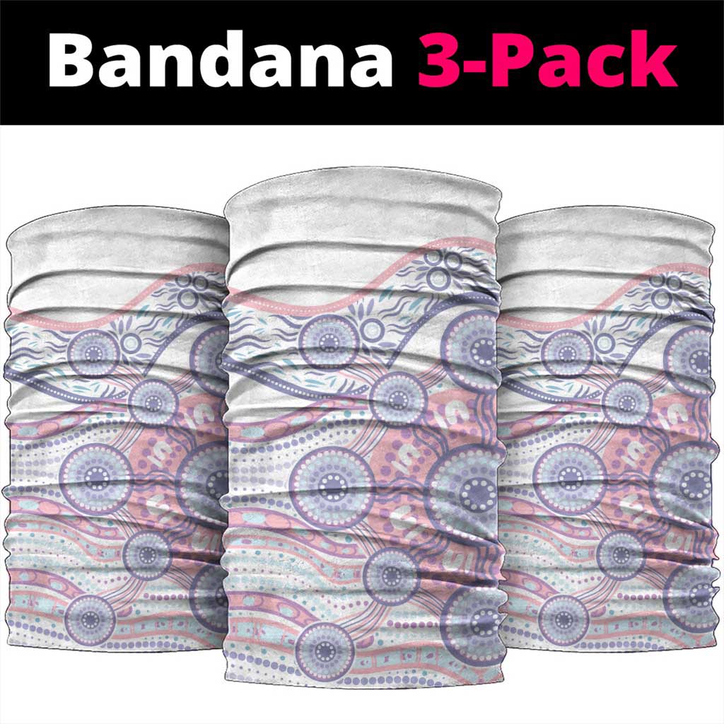 Australian Indigenous Aboriginal Art Neck Gaiter Vivid Pastel Peach Purple