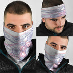 Australian Indigenous Aboriginal Art Neck Gaiter Vivid Pastel Peach Purple