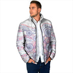 Australian Indigenous Aboriginal Art Padded Jacket Vivid Pastel Peach Purple