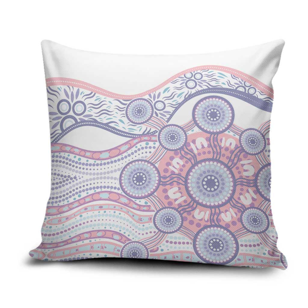 Australian Indigenous Aboriginal Art Pillow Cover Vivid Pastel Peach Purple
