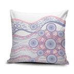 Australian Indigenous Aboriginal Art Pillow Cover Vivid Pastel Peach Purple
