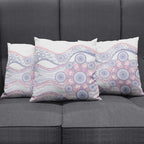 Australian Indigenous Aboriginal Art Pillow Cover Vivid Pastel Peach Purple