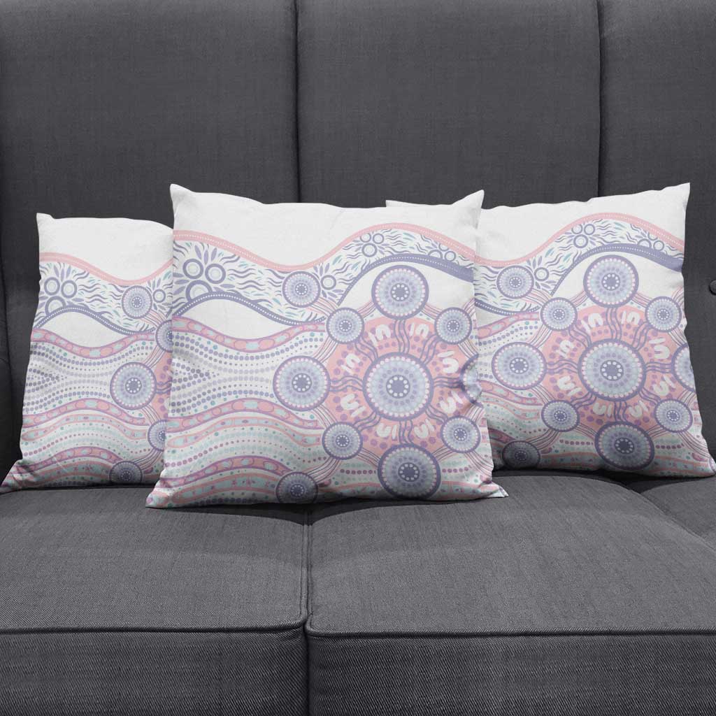 Australian Indigenous Aboriginal Art Pillow Cover Vivid Pastel Peach Purple