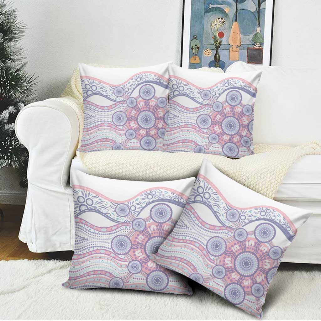 Australian Indigenous Aboriginal Art Pillow Cover Vivid Pastel Peach Purple